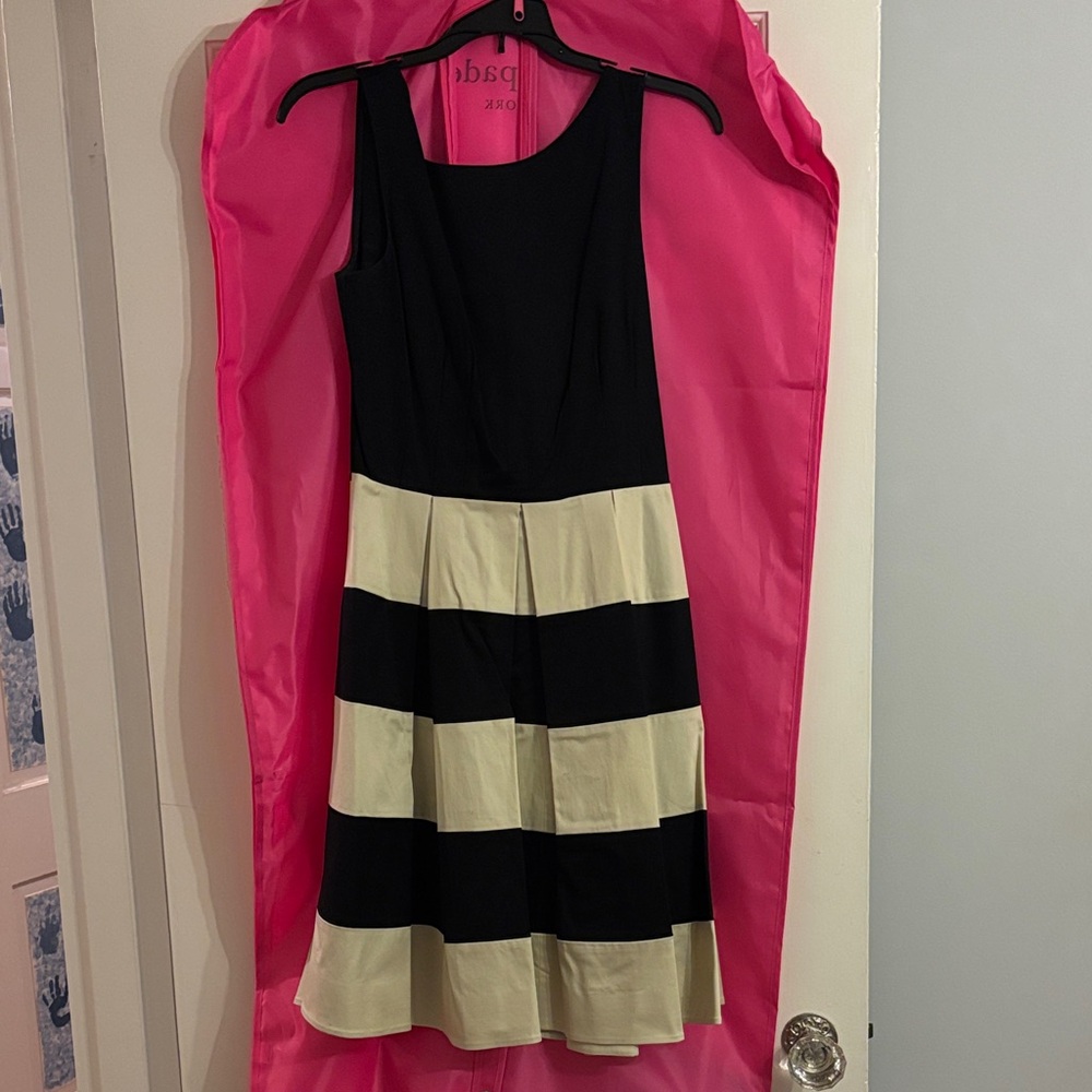 Kate Spade Black and Cream Striped Dress